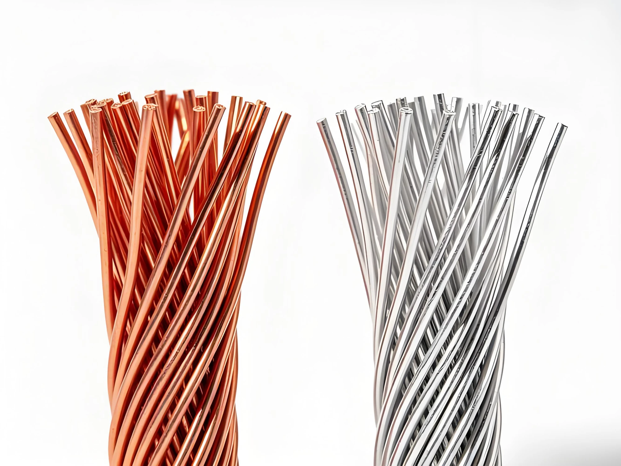 Copper and aluminium stranded conductors